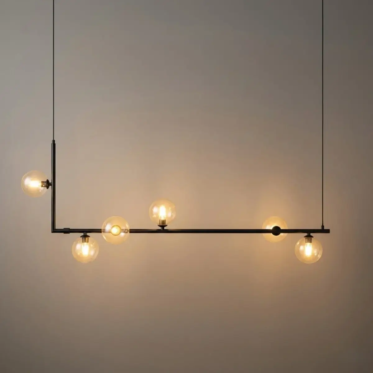 Nebula Minimalist Linear Pendant Light - Black